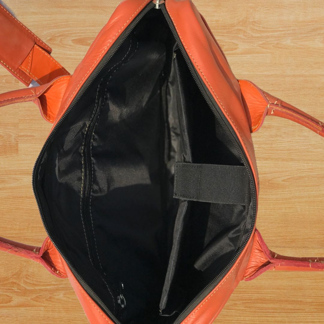 Leather Orange Laptop Bag