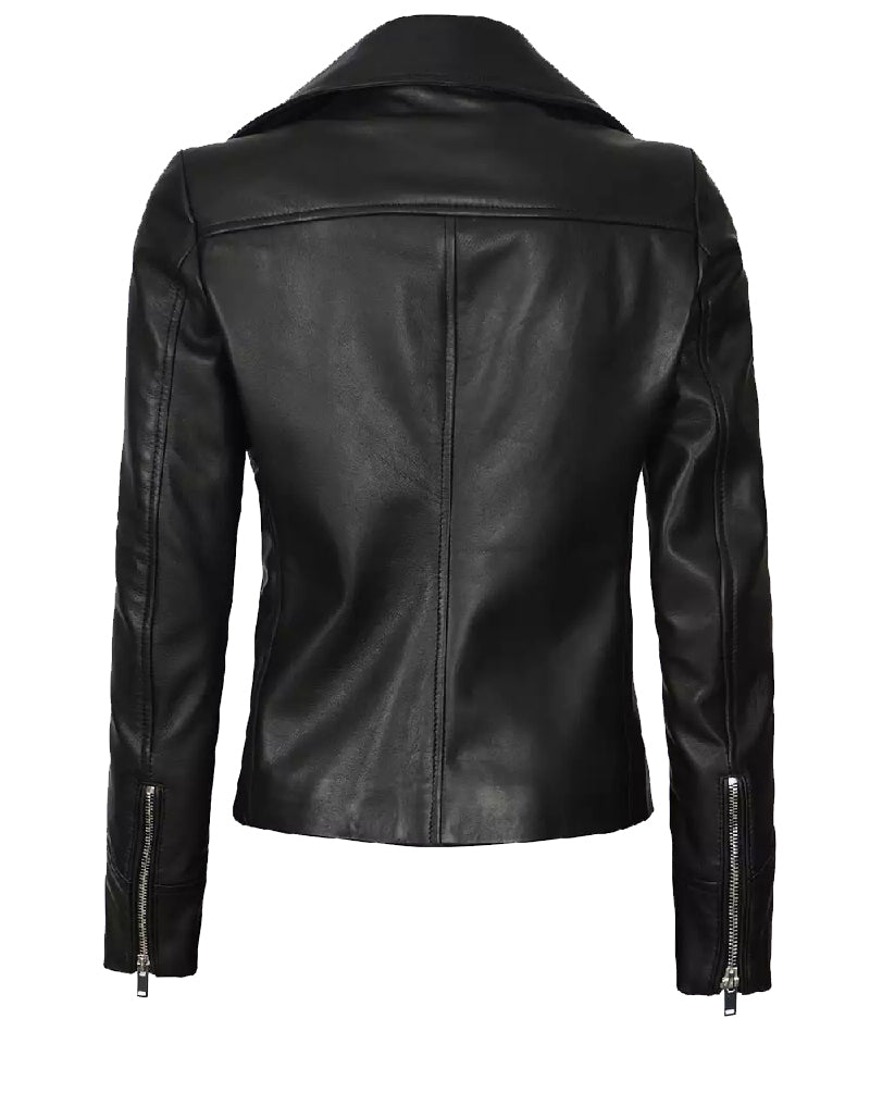 women leather jacket black