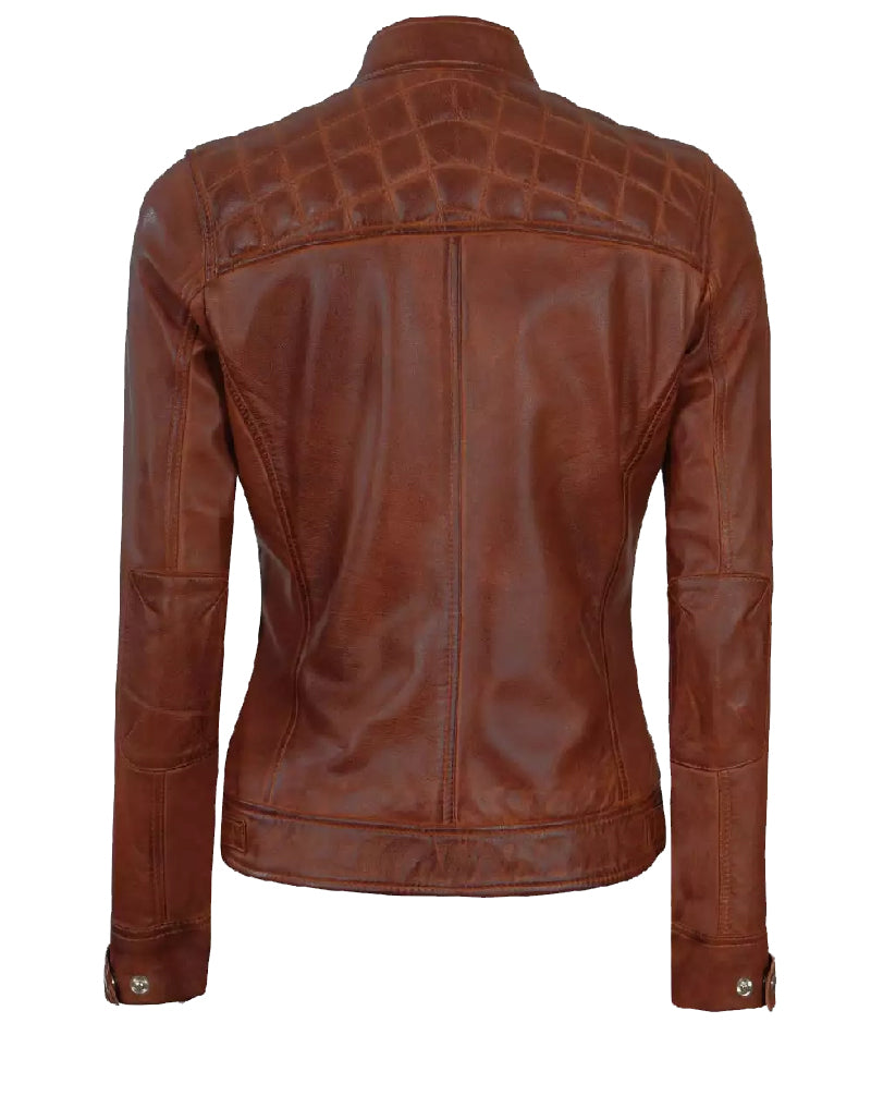 TMT GEARS | BROWN WOMEN LEATHER JACKET