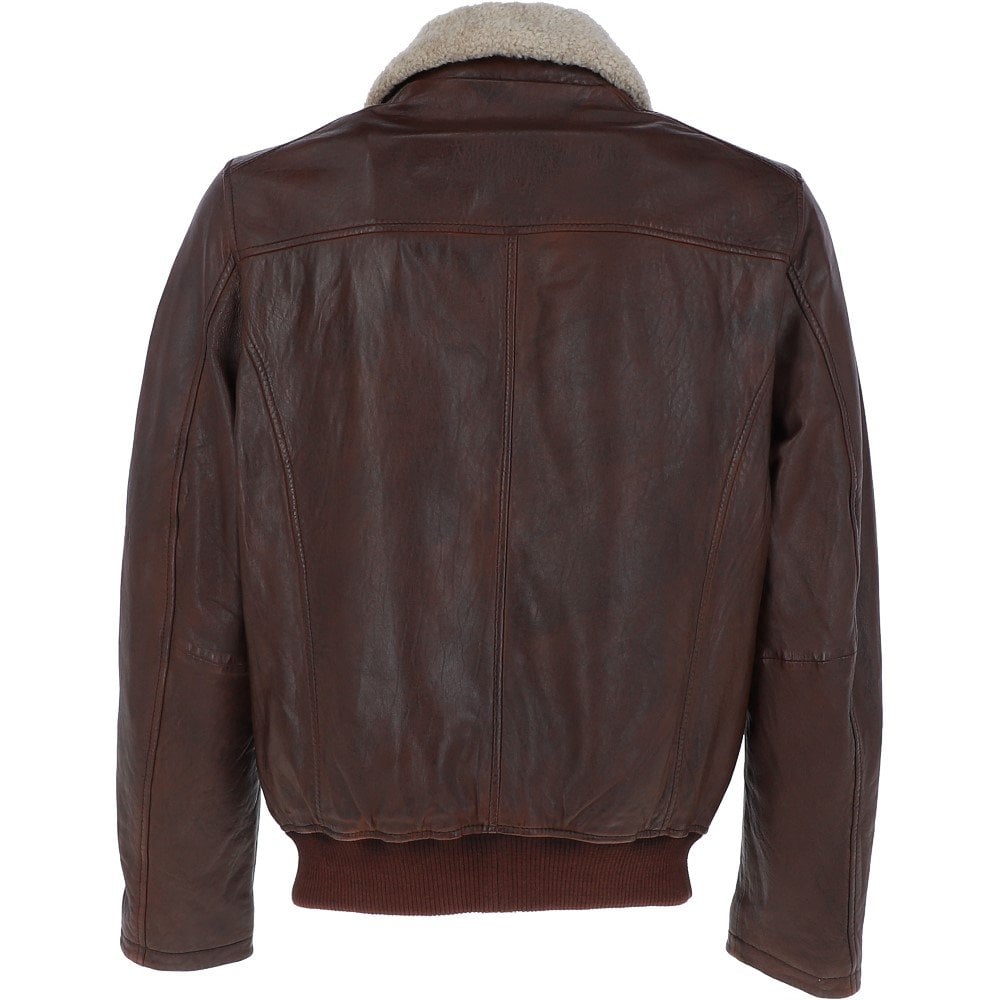 Men's 100% leather Bomber Jacket