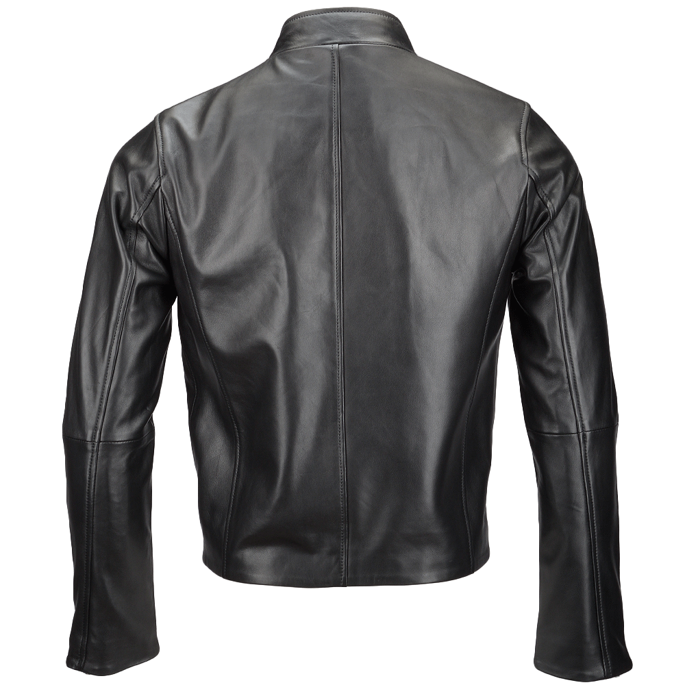 Vegetable Tanned Leather Side Zip Biker Jacket