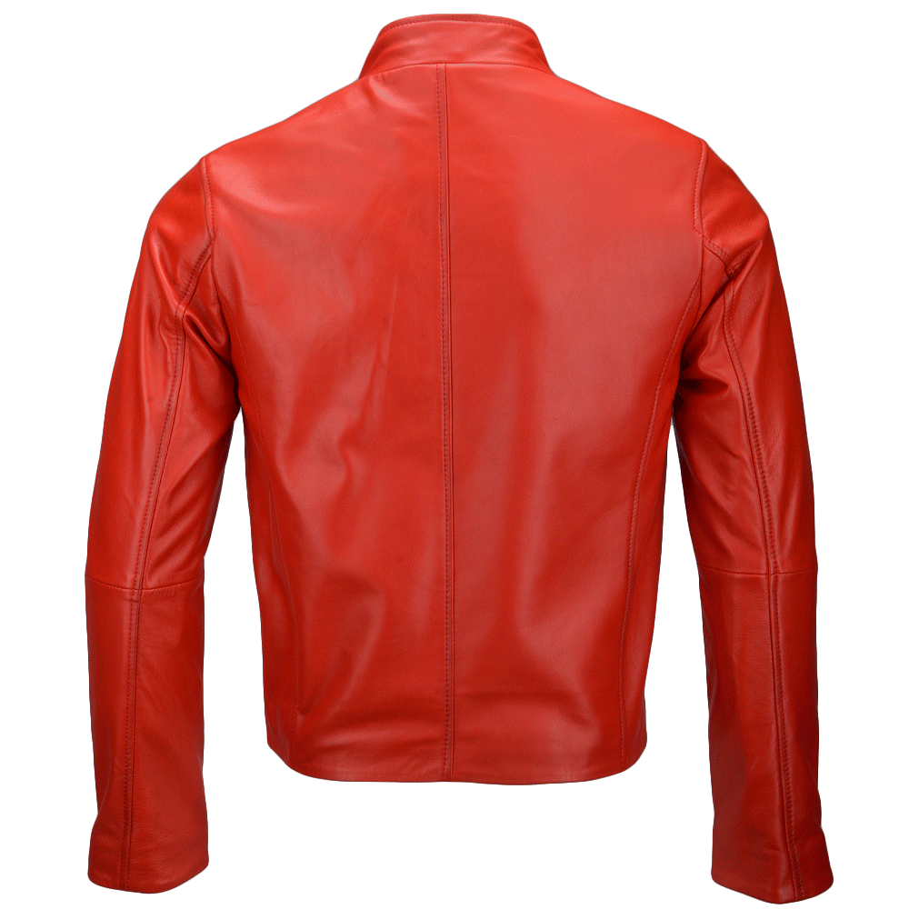 Vegetable Tanned Leather Side Zip Biker Jacket