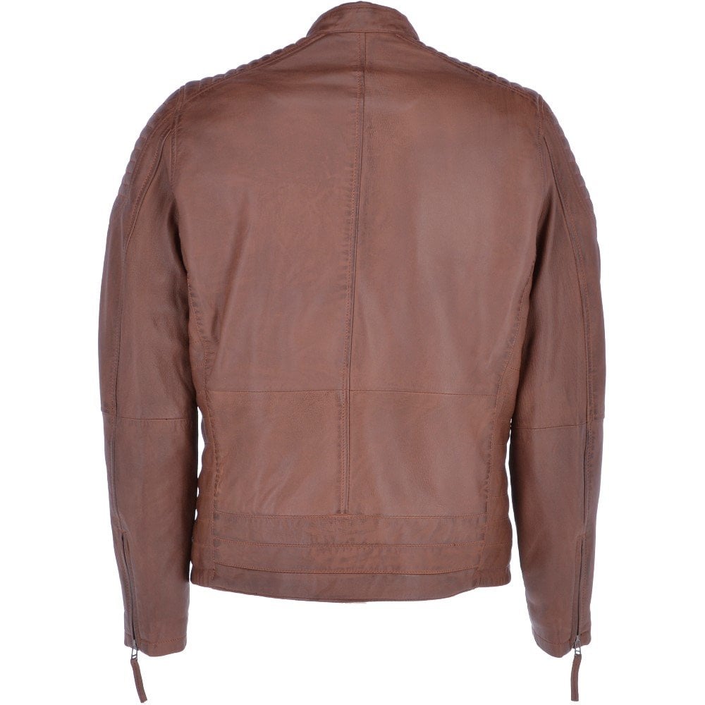 Brand New Genuine Sheepskin Leather Jacket for Men Quilted Style Soft Padding, Stand up Collar with Chest Pocket Slim Fit.