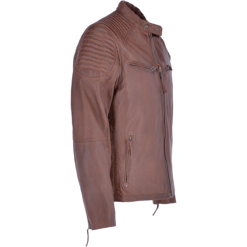 Brand New Genuine Sheepskin Leather Jacket for Men Quilted Style Soft Padding, Stand up Collar with Chest Pocket Slim Fit.