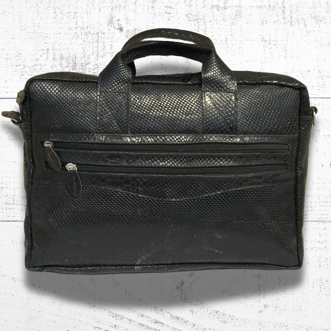 BLACK LEATHER LAPTOP BAG