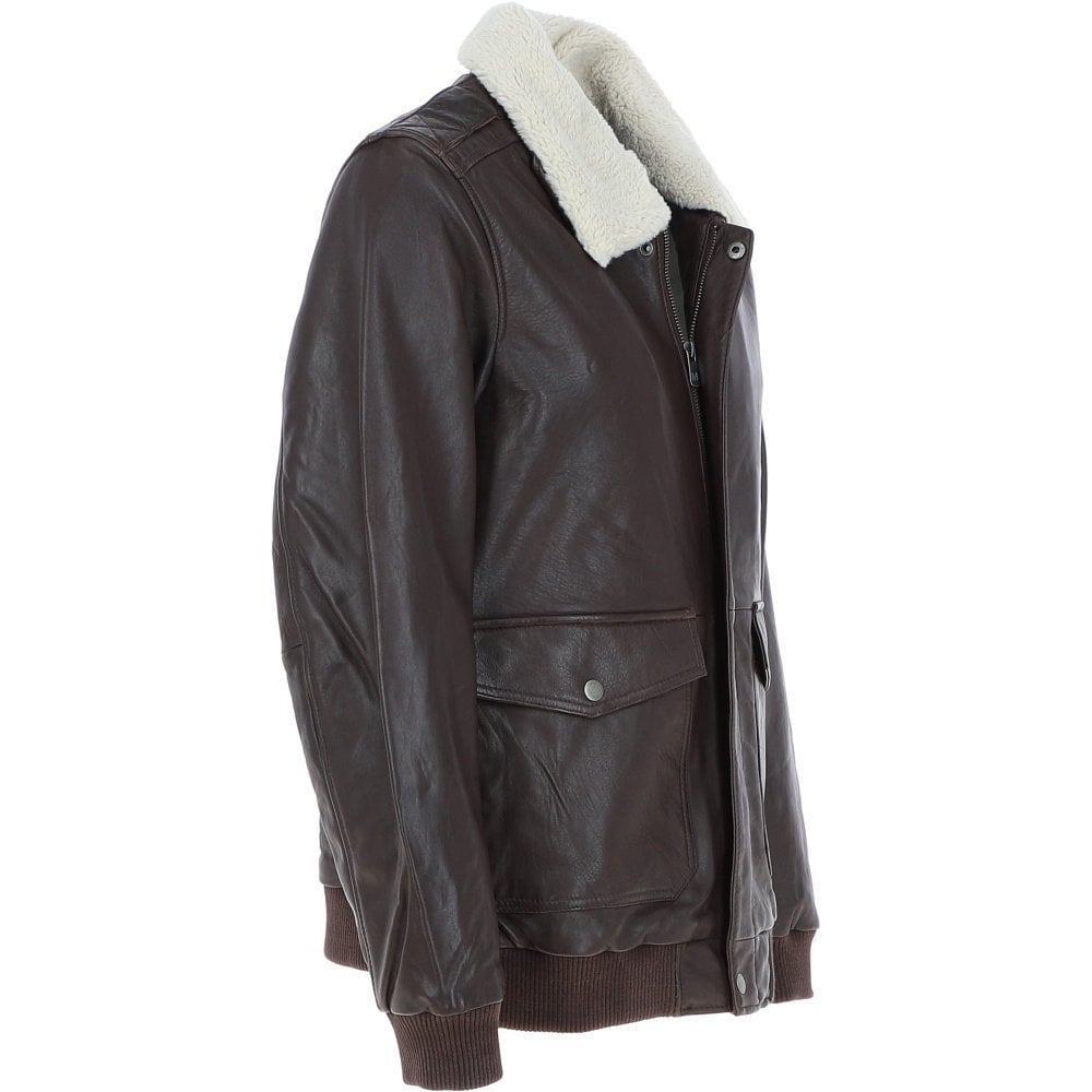 Brown real leather jacket