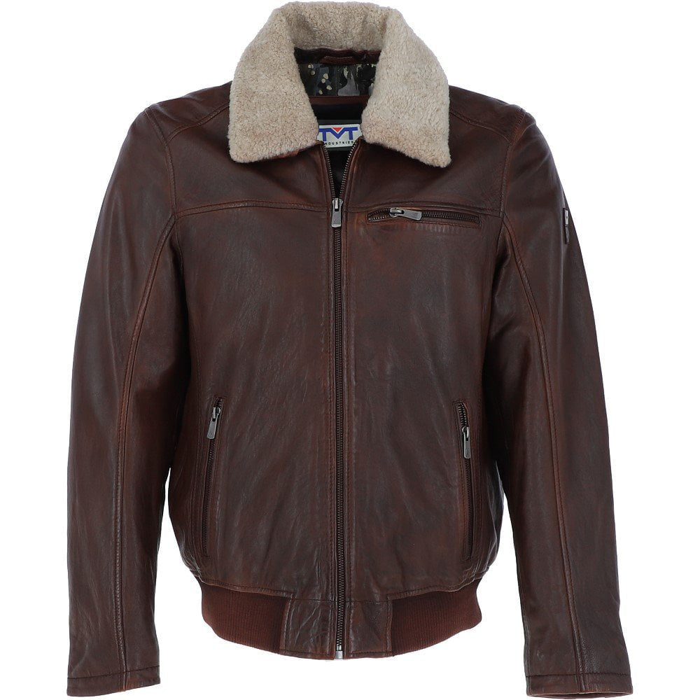 Men's 100%  leather Bomber Jacket