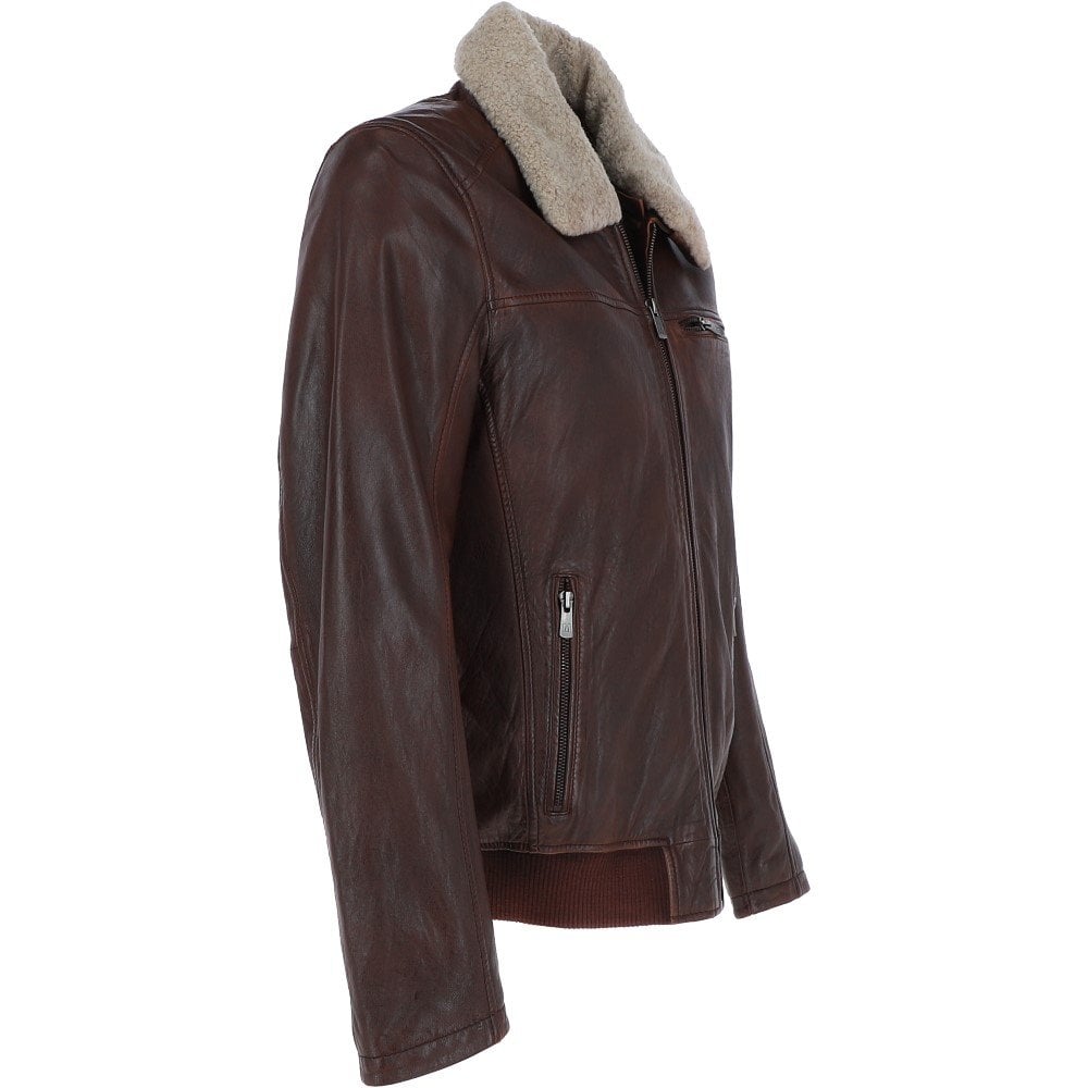 Men's 100%  leather Bomber Jacket