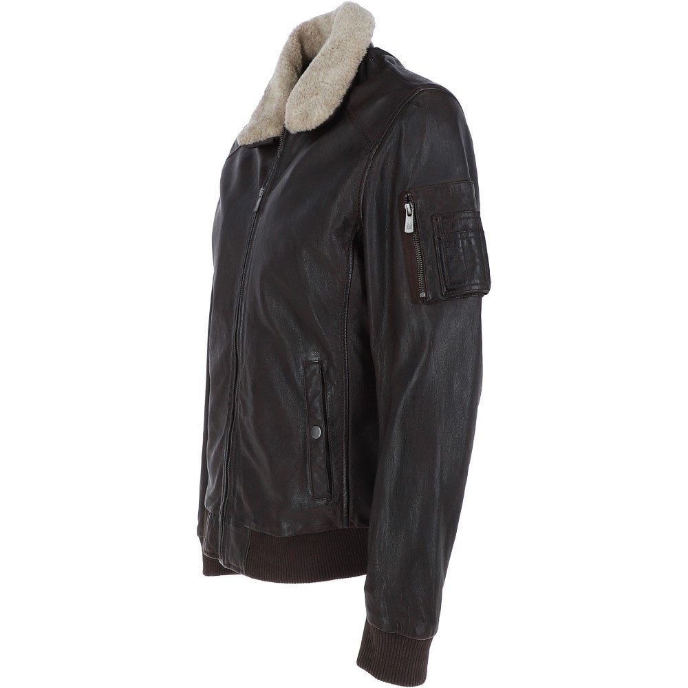 Real Leather Aviator Washed Bomber Air Force Jacket