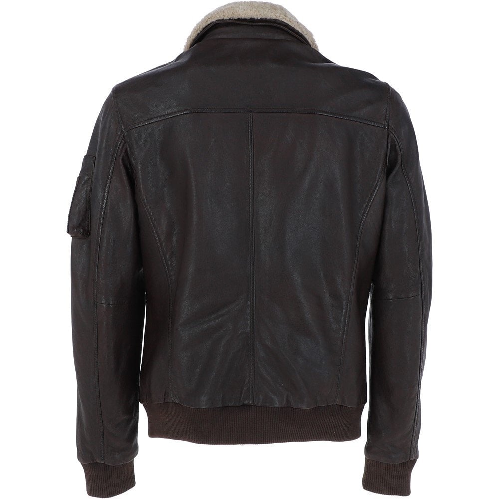 Real Leather Aviator Washed Bomber Air Force Jacket
