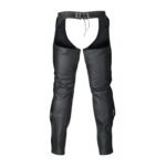 Women's Black Leather Chaps with Belted Waist, Zip Thigh Pocket and Side Snaps - Image 2