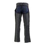 Men's Black Heavy Grain Leather Chaps with Snap Leg Closures and Contoured Waist - Image 2